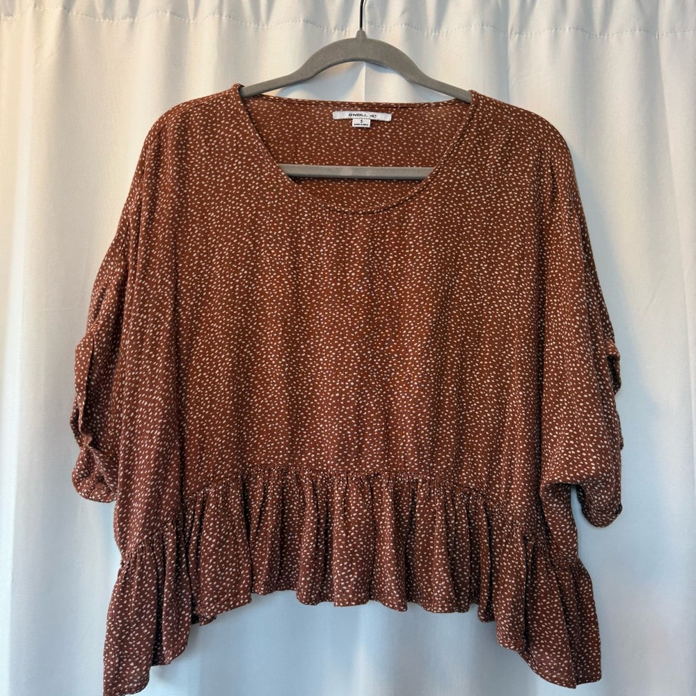 O'Neill Brown Dotted Women's Blouse